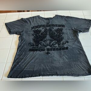 AFFLICTION Lions Angel Wings Velvet Texture Graphics